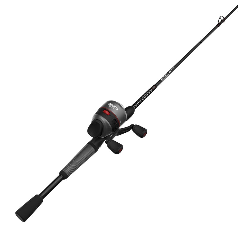 Zebco(ZR33602MA.NS3) 33 Rhino Spincast Reel and 2-Piece Fishing Rod Combo,Durable E-Glass Rod with ComfortGrip Hand,Gray/Black - Image 1